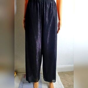 I.N. Studio Indigo Wide Leg Pull-on Pants High-Waisted Cropped (…
